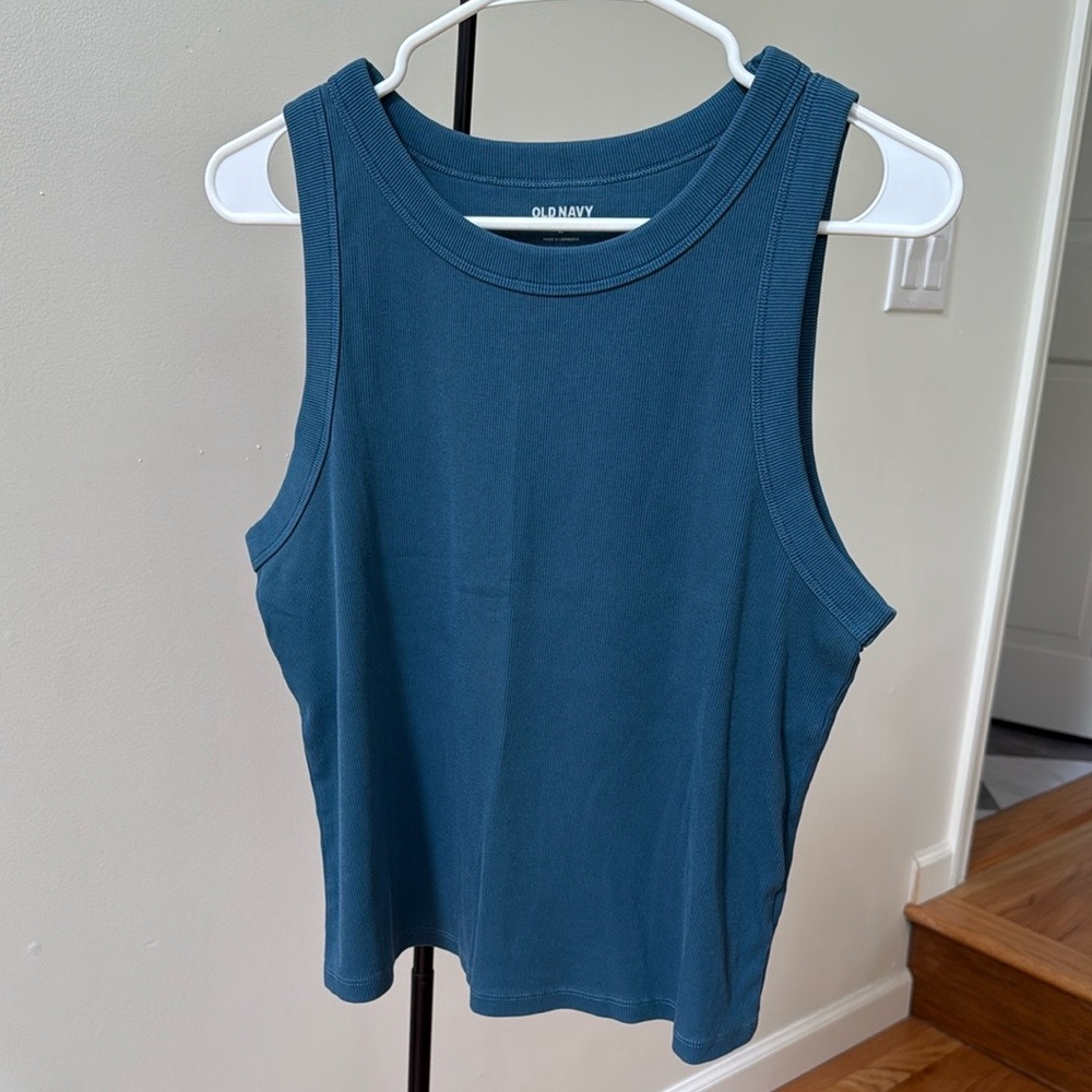 Old Navy Blue Ribbed Sleeveless Muscle Tee